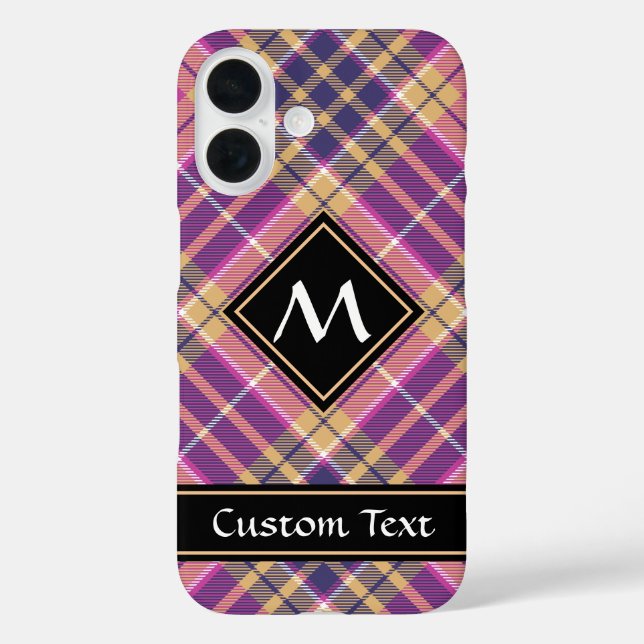 Pink, Gold and Blue Tartan Case-Mate iPhone Case (Back)