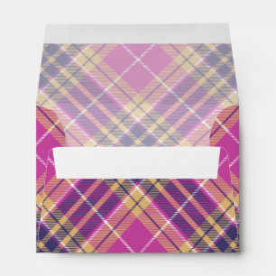 Pink, Gold and Blue Tartan Envelope