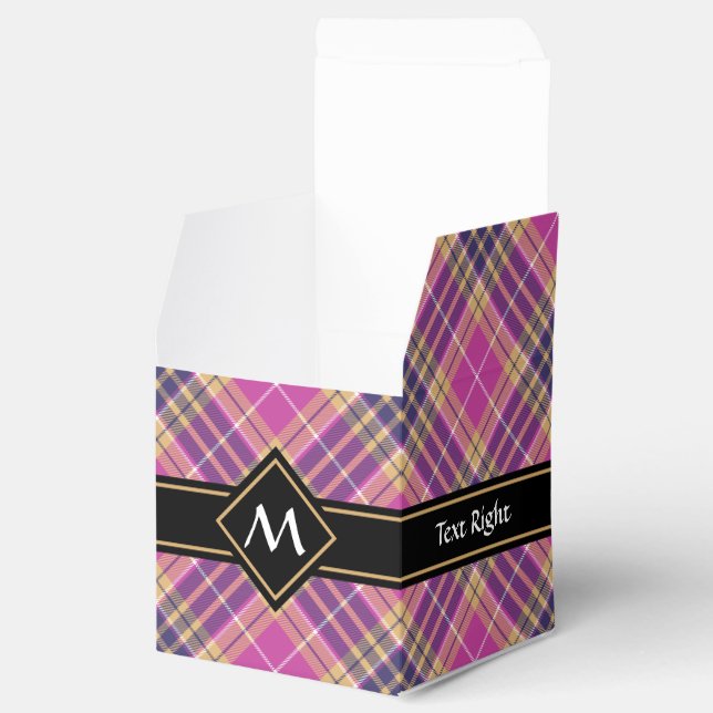 Pink, Gold and Blue Tartan Favor Box (Opened)