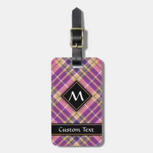 Pink, Gold and Blue Tartan Luggage Tag