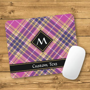 Pink, Gold and Blue Tartan Mouse Pad