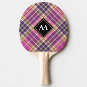 Pink, Gold and Blue Tartan Ping Pong Paddle