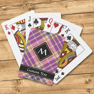 Pink, Gold and Blue Tartan Playing Cards