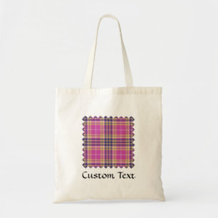 Pink, Gold and Blue Tartan Tote Bag
