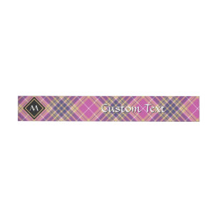 Pink, Gold and Blue Tartan Wraparound Address Label