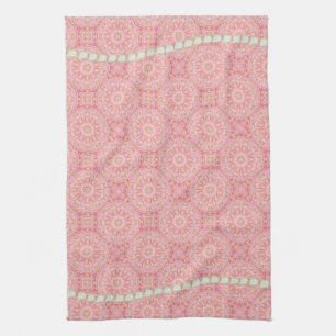 Pink, Gold, and Pearl Tea Towel