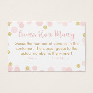 Pink Gold Baby Shower Guess How Many Game Confetti
