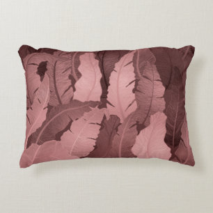 Pink Gold Banana Leaves: Luxury Accent Pillow
