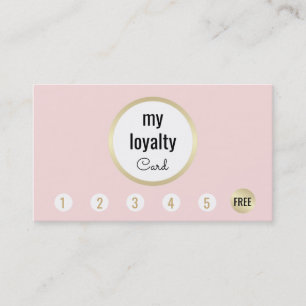 Pink Gold Beauty Salon Customer Loyalty 6 Punch Card