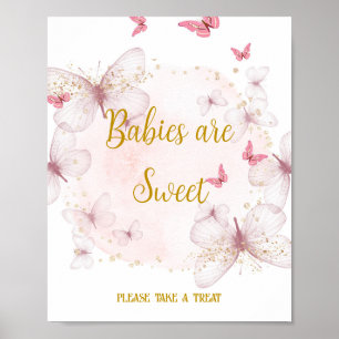 Pink & Gold Birthday Babies are Sweet Table Sign