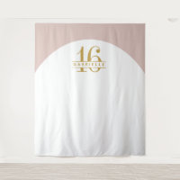 Pink Gold Birthday Custom Arch Photo Backdrop