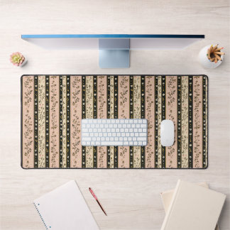 Pink Gold Black Stripes Florals Vintage