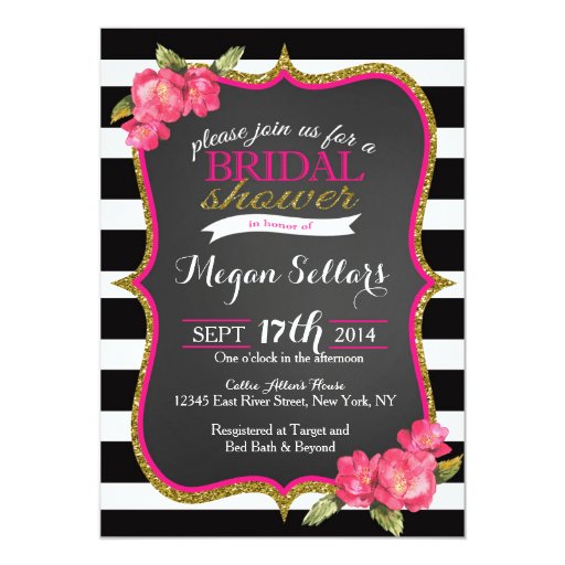 Pink & Black Invitations 2