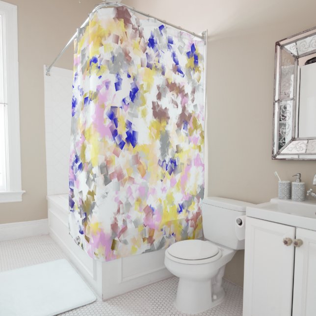 pink, gold, blue, white, gold, textile pattern, (In Situ)
