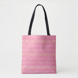 Pink & Gold Bohemian Unicorn Pattern Tote Bag