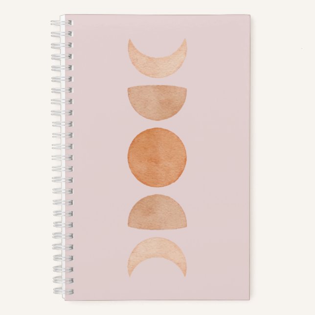 Pink & Gold Boho Moon Phases Journal  (Front)