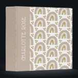 Pink Gold Boho Rainbow Baby Photo Album Binder<br><div class="desc">This personalized 3 ring binder makes a wonderful gift for a baby girl shower, birthday, new baby welcome gift or any other occasion. This binder can be used as a photo album or memory keepsake (please note pages are not included). Visit my baby shower collection to view all my boho...</div>