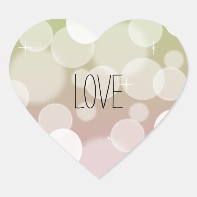Pink Gold Bokeh Love Heart Sticker (Front)