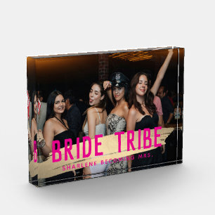 Pink & Gold Bride Tribe Bridesmaids Keepsake Photo