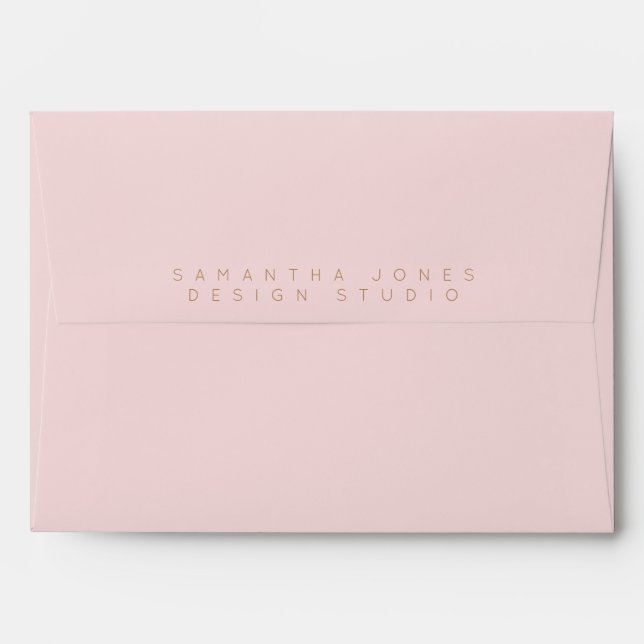 Pink Gold Business Holiday Christmas Envelope (Back (Top Flap))