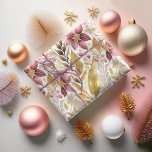 Pink Gold Christmas Pattern#21 ID1009 Wrapping Paper<br><div class="desc">If you are wondering what colour combinations to pick for your Christmas decor and gift wrap supplies this year, I've created collections of coordinating patterns to make life just a bit easier. This eye-catching watercolor design features foliage arrangements with berries and Christmas ornament accents in shades of pink and gold...</div>