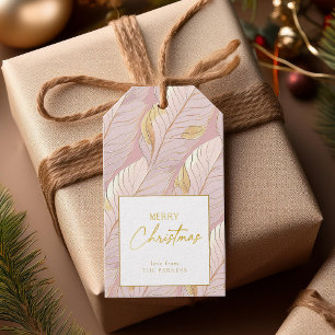 Pink Gold Christmas Pattern#29 ID1009 Gift Tags
