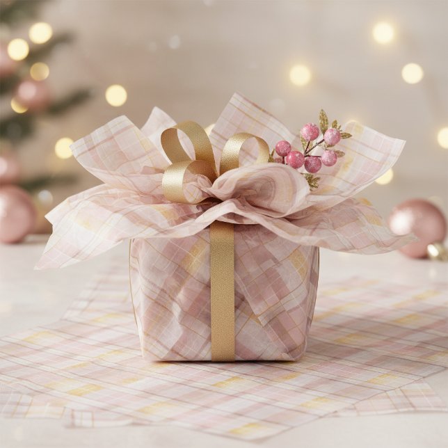 Pink Gold Christmas Pattern#7 ID1009 Tissue Paper (Creator Uploaded)