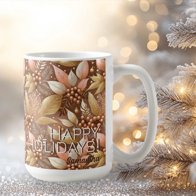 Pink Gold Christmas Pattern#8 ID1009 Coffee Mug (Creator Uploaded)
