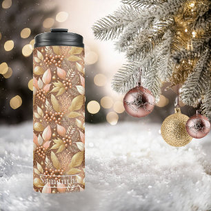 Pink Gold Christmas Pattern#8 ID1009 Thermal Tumbler