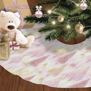 Pink Gold Christmas Reindeer Pattern#13 ID1009 Brushed Polyester Tree Skirt