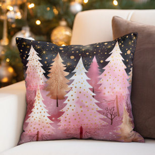 Pink and gold christmas pillows sale