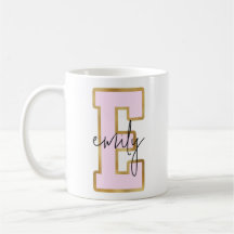 Pink Gold College Varsity Letter Monogram E