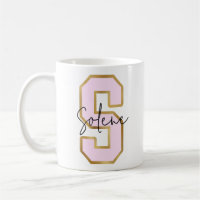 Pink Gold College Varsity Letter Monogram S