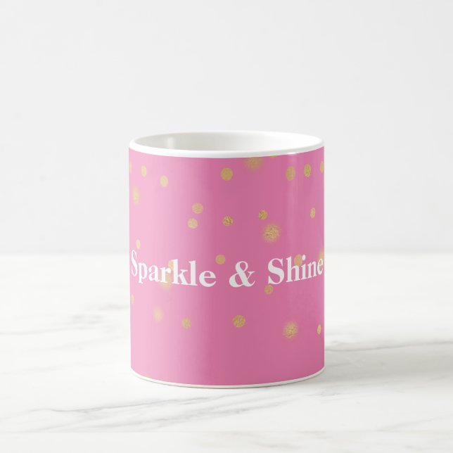 Pink Gold Confetti Coffee Mug (Center)
