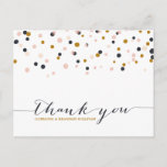 Pink & Gold Confetti Dots Thank You Postcard<br><div class="desc">Confetti Dots Thank You Postcard 
  Stylish and unique postcard featuring blush,  gold and dark purple confetti dots. Matching items and other colours are available.</div>