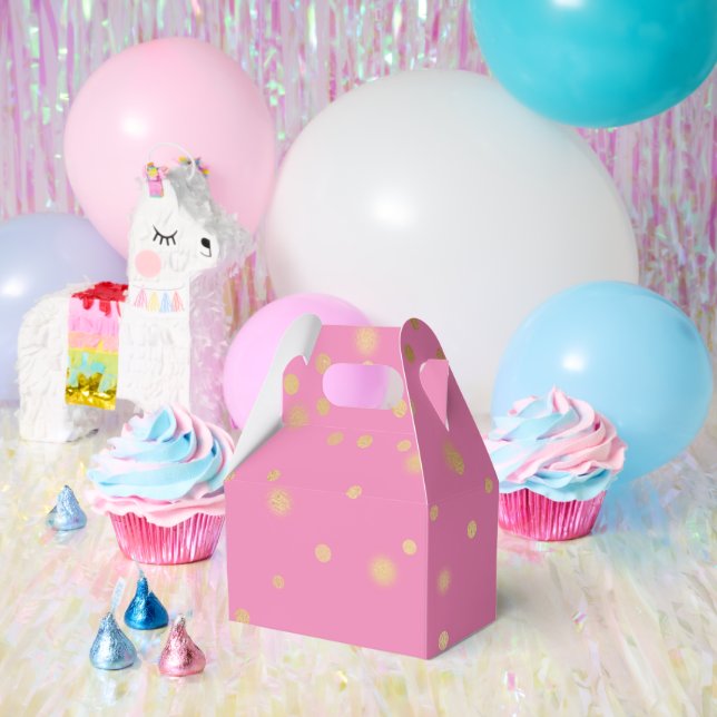 Pink Gold Confetti Favor Box (Party)