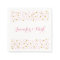 Pink & Gold Confetti Personalized Wedding Napkins