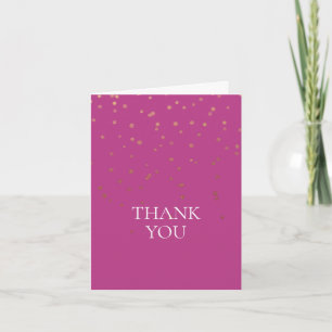 Pink Gold Confetti Thank You Card