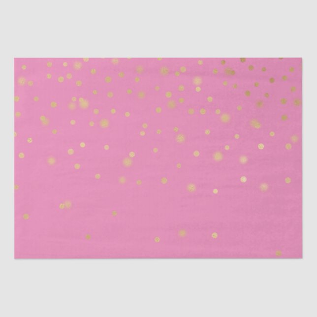 Pink Gold Confetti Tissue Paper (Front)