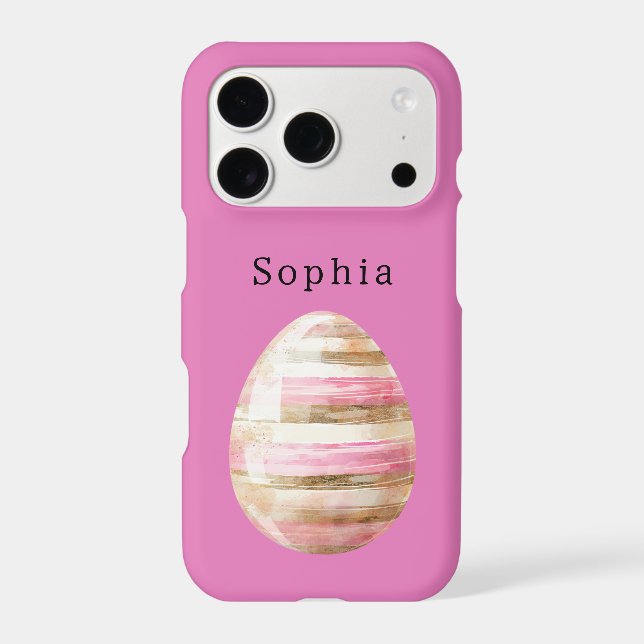 Pink Gold Cream Stripes Egg (Verso)