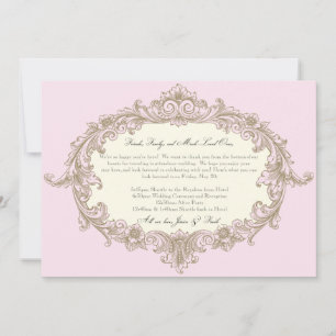 Pink Gold Cream Vintage Frame Wedding Welcome