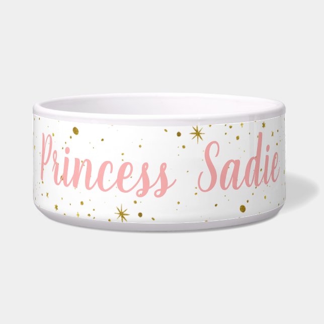 Pink Gold Crown Cat Dog Sparkly Princess  (Front)