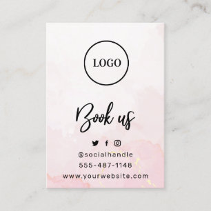 Pink Gold Custom Logo Lash Aftercare Card