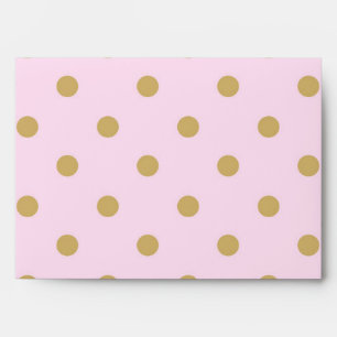 Pink & Gold Dots Royal Crown Princess Envelopes