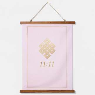 Pink & Gold Eternal Knot Hanging Tapestry