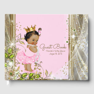 Pink Gold Ethnic Princess Baby Shower Guest Book