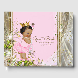 Pink Gold Ethnic Princess Baby Shower Guest Book