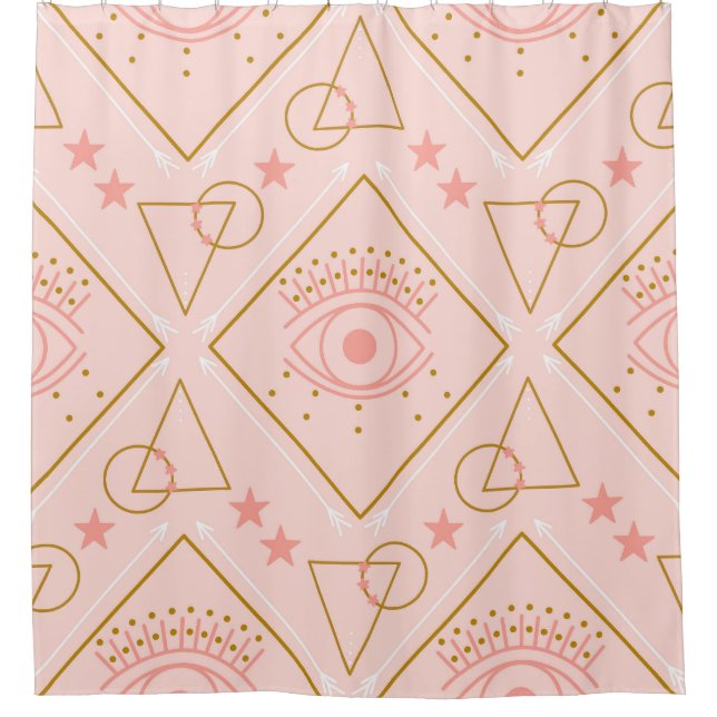 Pink Gold Eyes: Geometric Seamless Design (Front)