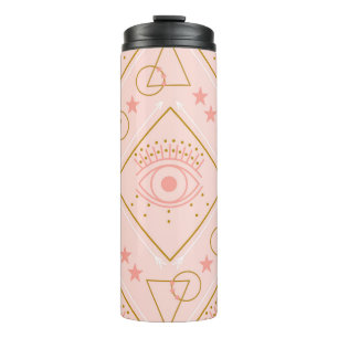 Pink Gold Eyes: Geometric Seamless Design Thermal Tumbler