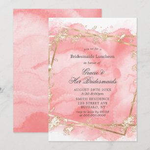 Pink Gold Fairytale Bridesmaids Invitations de déj